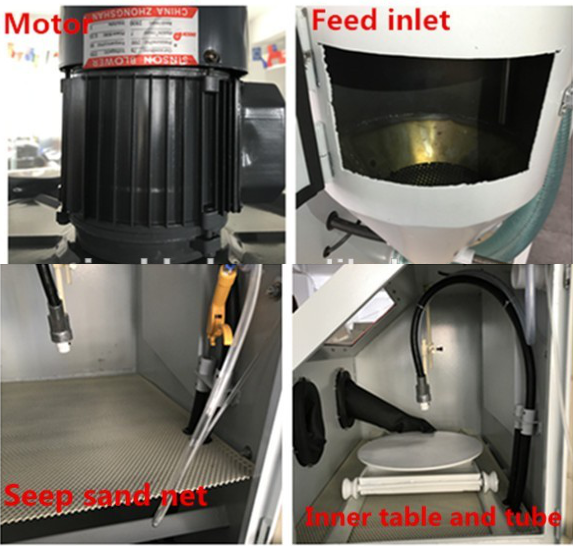 blasting parts of sandblast cabinet